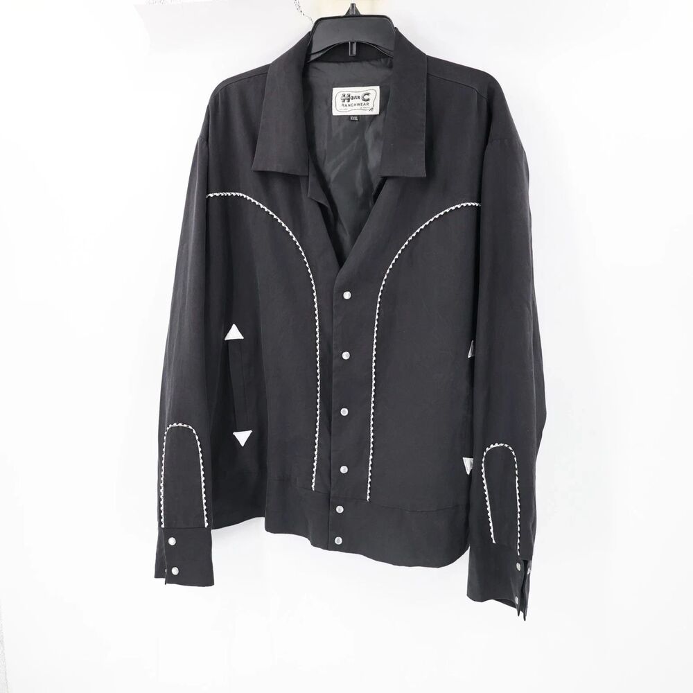 H Bar C Ranchwear Bolero Jacket Mens 3XL Western Pearl Snap embroidered vtg